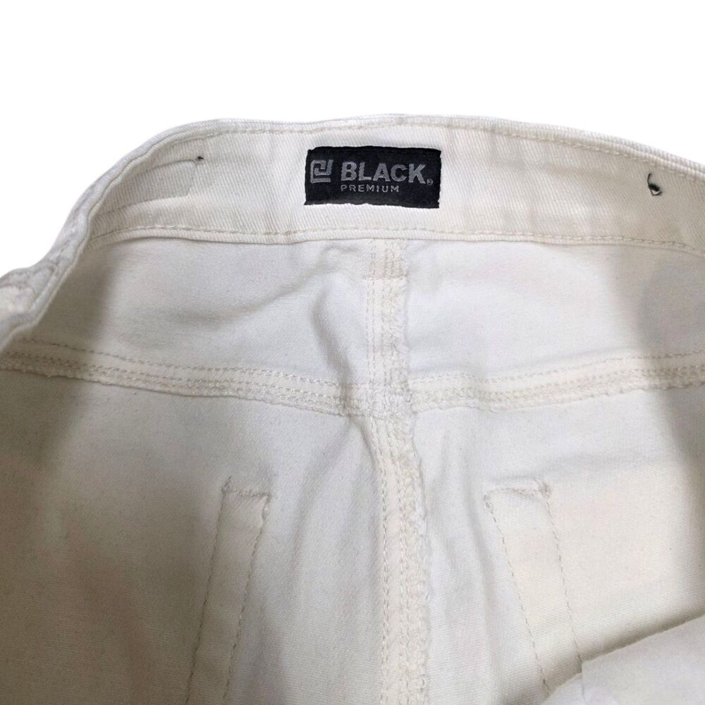 Black Premium White Distressed Skinny Flex Jeans 34x32 - Picture 3 of 5